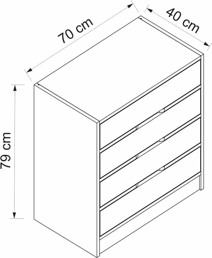 Elina komód, 70 cm – TR506MNR1518