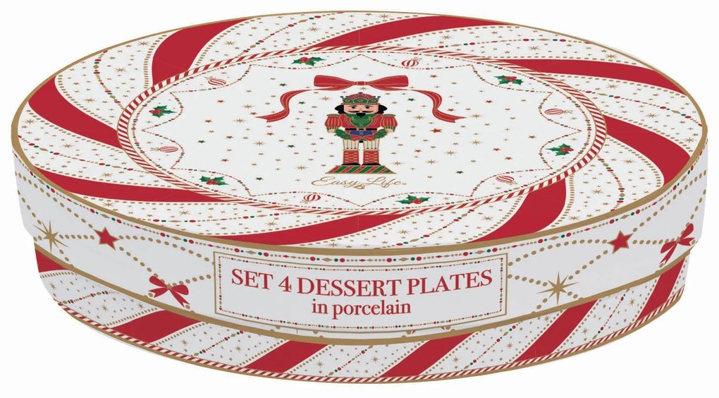 Nutcracker Twist karácsonyi porcelán desszertes tányér 4 db szett