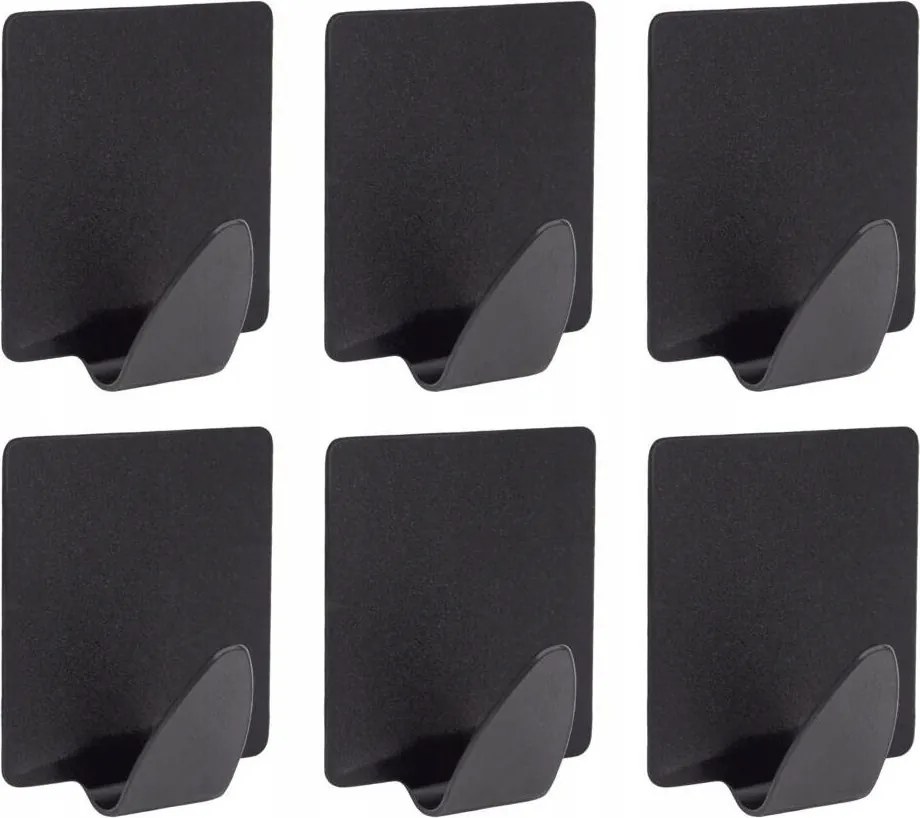 Akasztó 6 Db Fürdőszoba Téglalap Alakú Acél Öntapadós Strapabíró Divatos