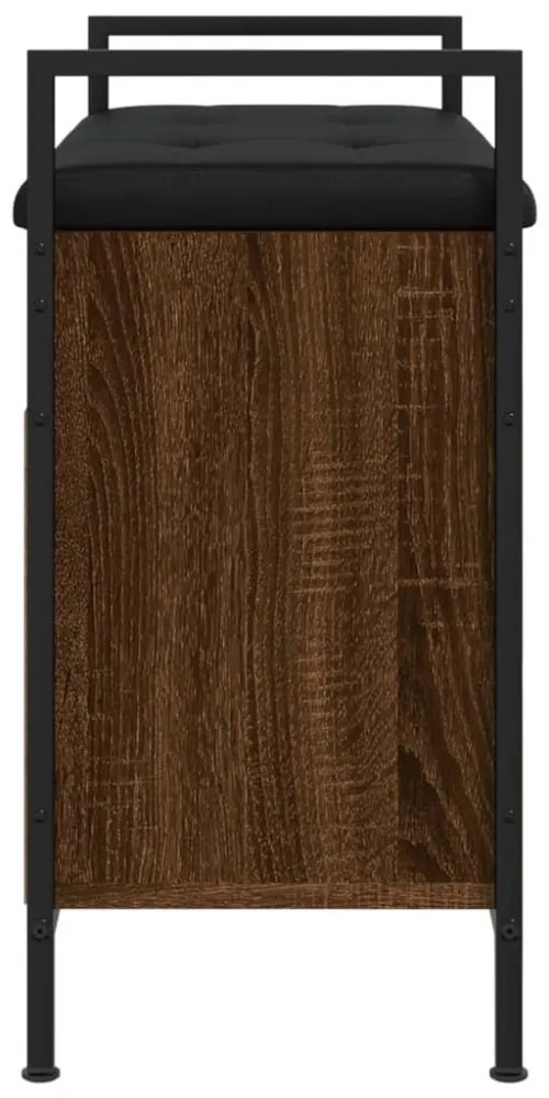 barna tölgy színű szerelt fa cipőtároló pad 65,5 x 32 x 57,5 cm