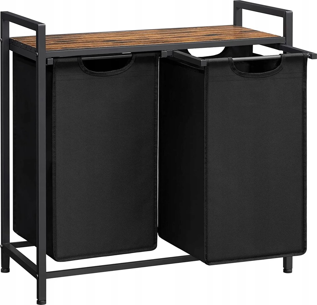 Vasagle Ovules szennyestartó kosár, fekete