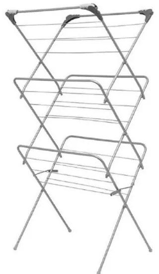 Ezüstszínű háromszintes ruhaszárító állvány - Addis