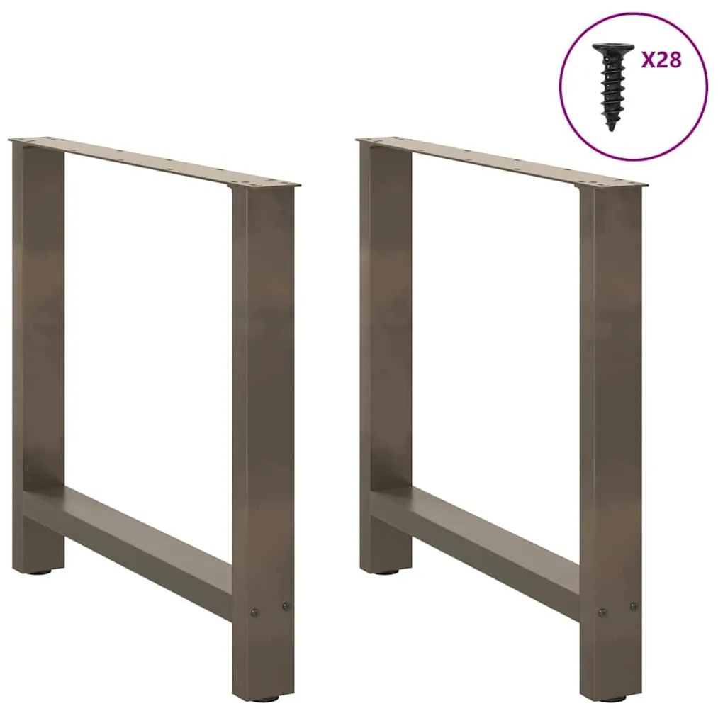 2 db natúr acél étkezőasztal láb 70 x (72-73) cm acél