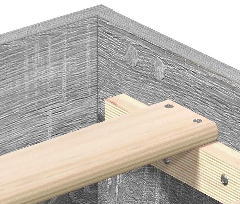 vidaXL sonoma tölgyszínű szerelt fa ágykeret matrac nélkül 135 x 190cm