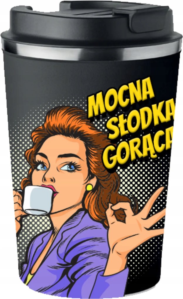 Prémium termo bögre nyomott mintával Erős Édes Forró 350ml 0,35l KT_036