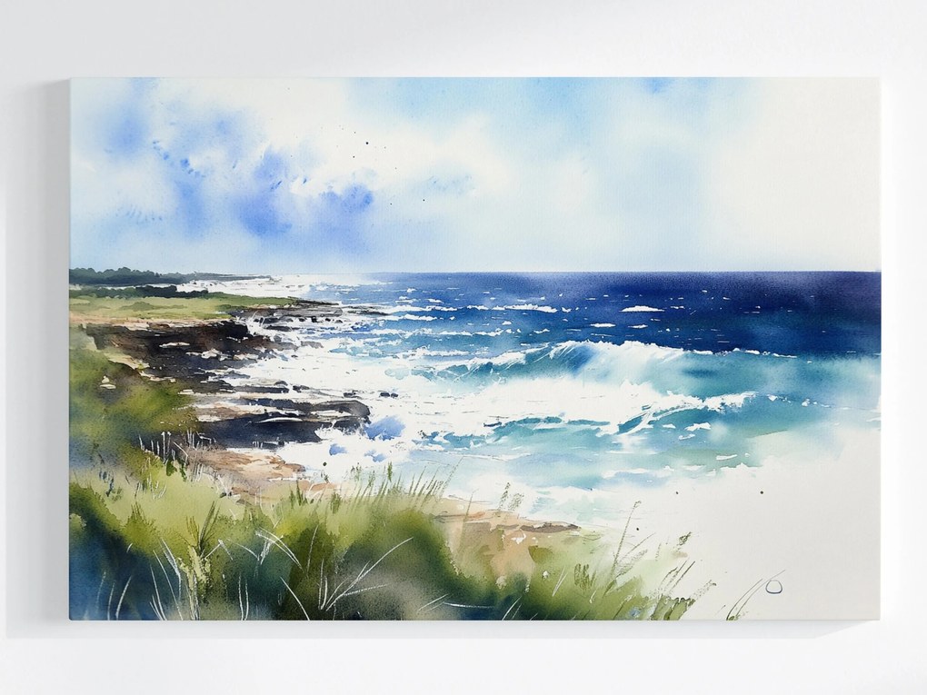 Vászonkép Canvas Tájkép Kilátás Tenger Tengerpart Hullámok Tengerpart 120x80