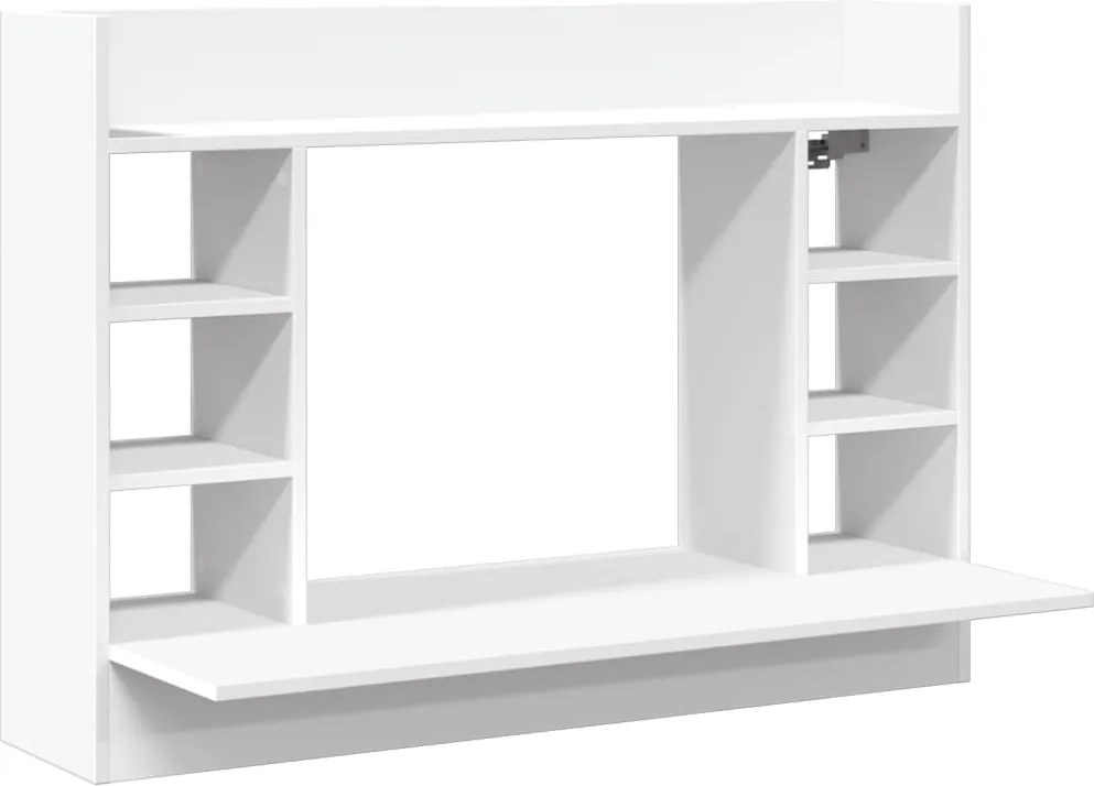 vidaXL fehér szerelt fa falra szerelhető íróasztal 105 x 48 x 75 cm
