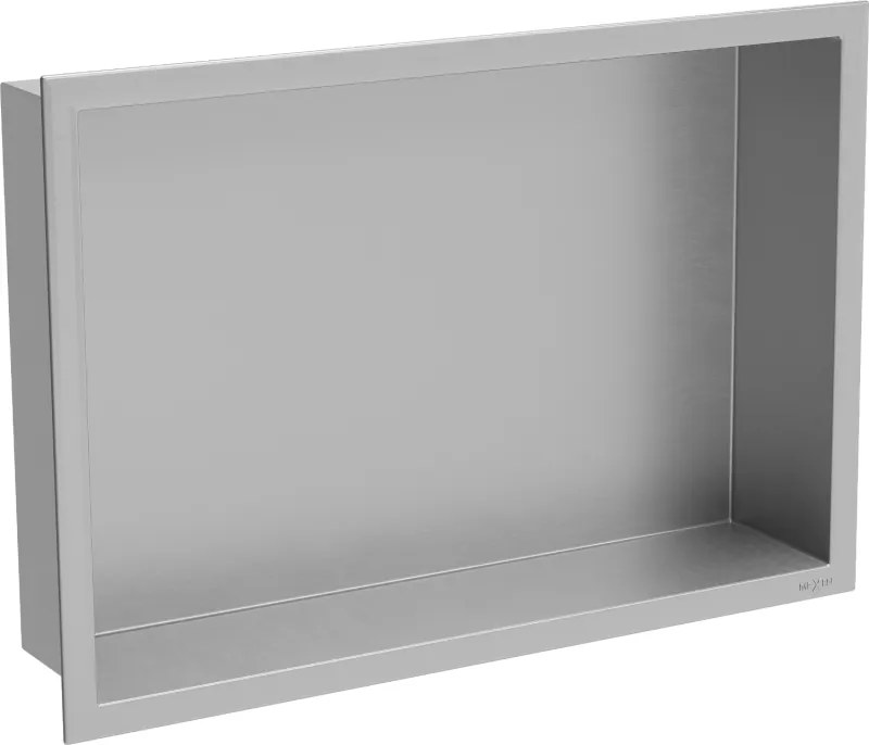 Mexen X-Wall-R 45 x 30 cm-es peremmel ellátott oldalfalba süllyesztett polc, inox - 1910453010