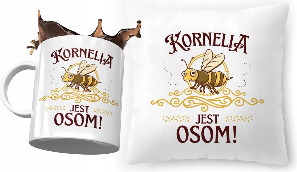 Kornélia párna ajándék bögre szett fényképes nyomtatással