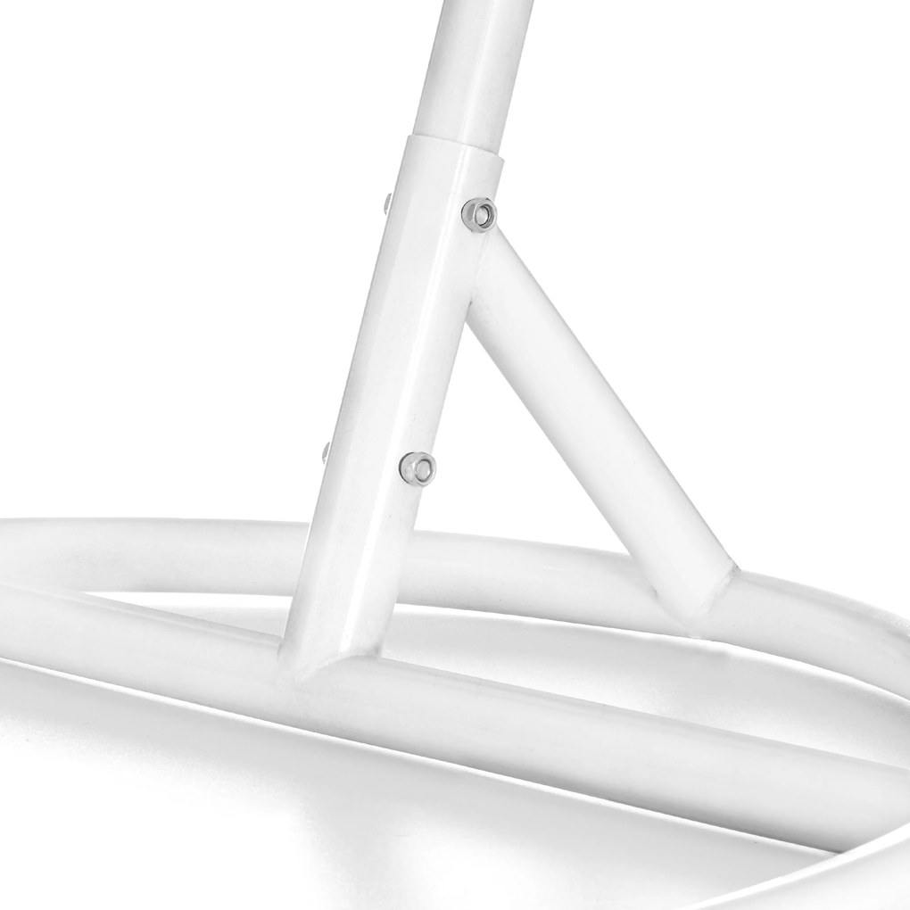 Fehér függőszék KOKON állvánnyal, szürke párnával