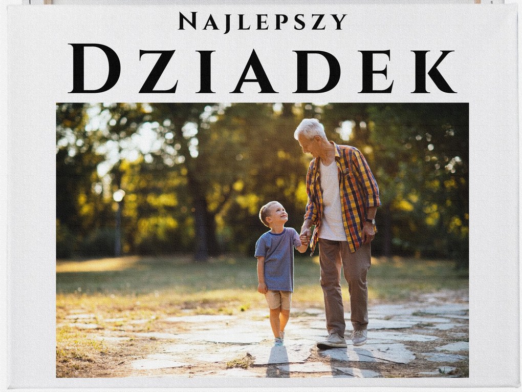 Vászonkép Ajándék Nagypapának A Legjobb Nagypapa fotóval
