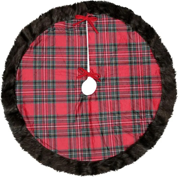 Karácsonyfa Szőnyeg Szőrme Felület Ø 90 CM Piros Poliészter