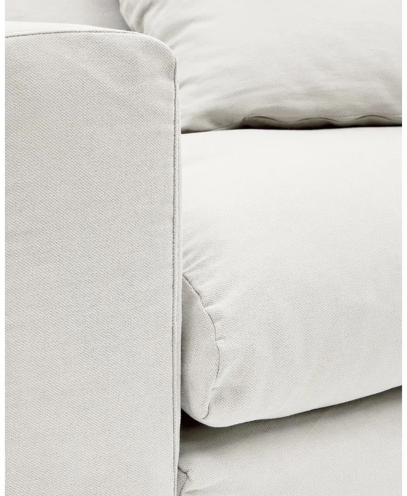 Fehér len fotel Nora – Kave Home