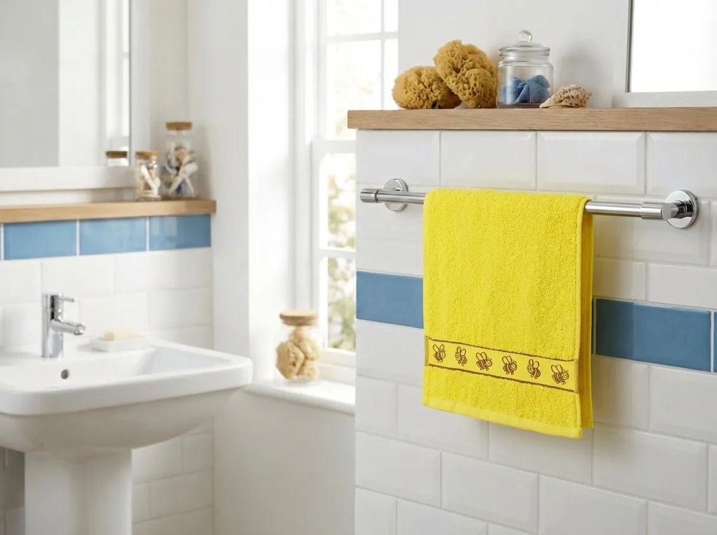 KIDS sárga gyerek törölköző 30x50 cm