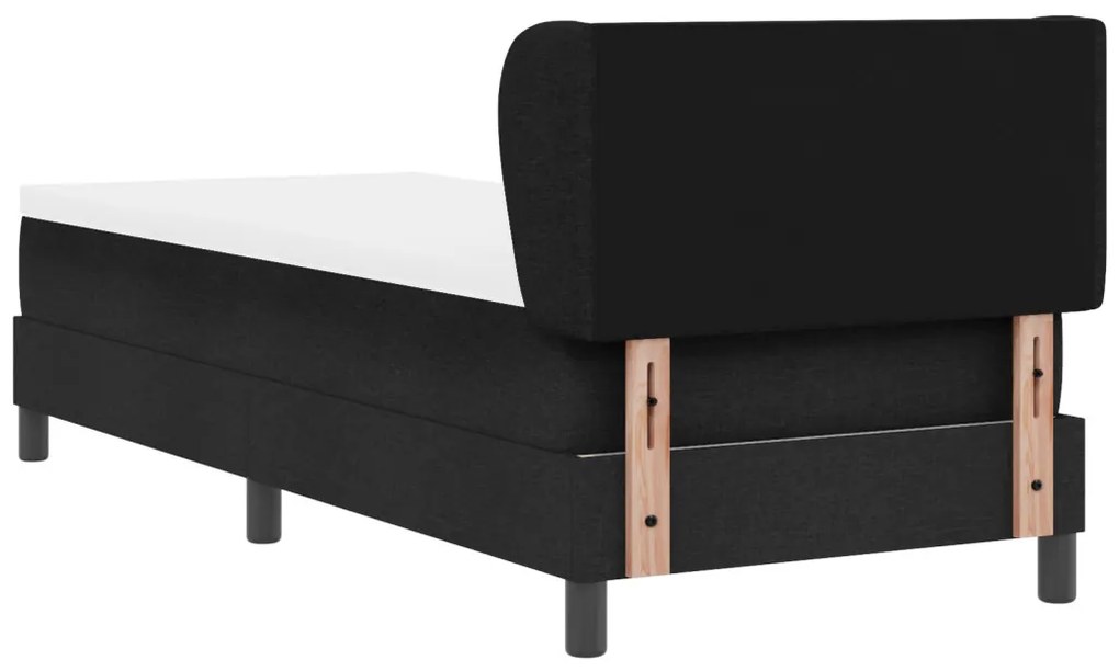 Boxspring Ágy Matrac Fekete 80x200 cm Szövet