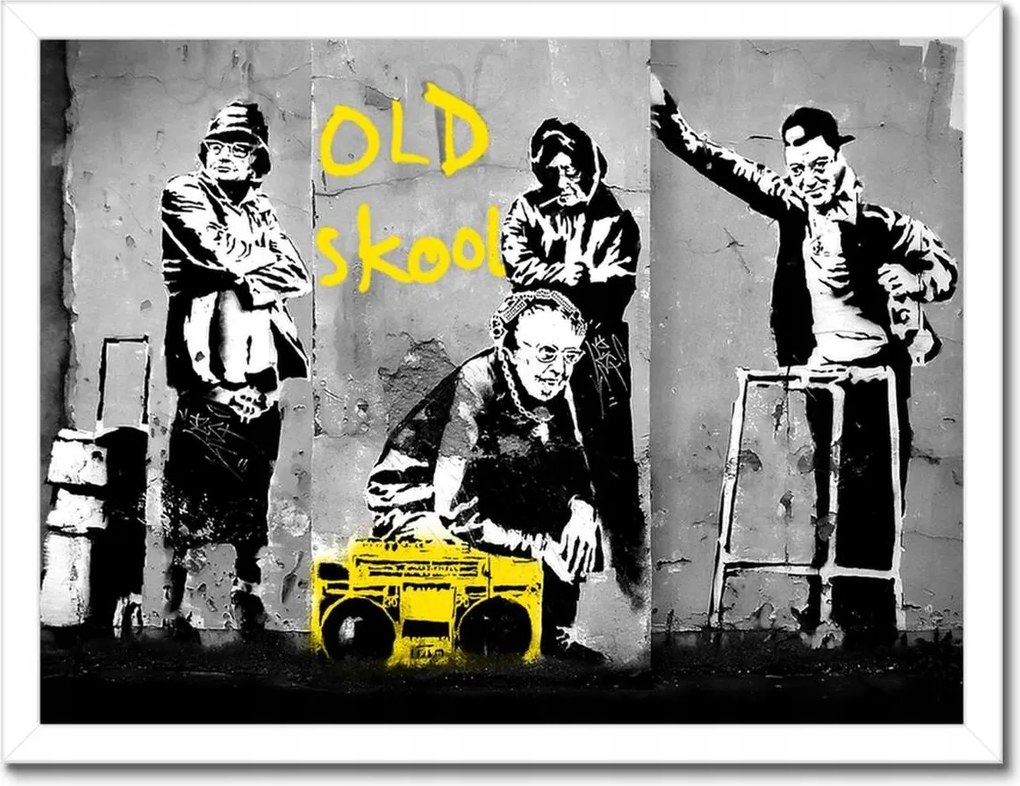 Poszterek keretben 40x30 Banksy Old school