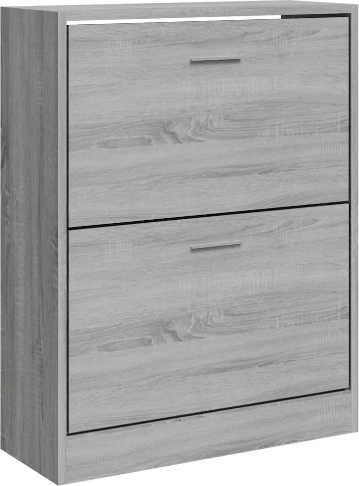 vidaXL szürke sonoma színű szerelt fa cipősszekrény 63x24x81 cm