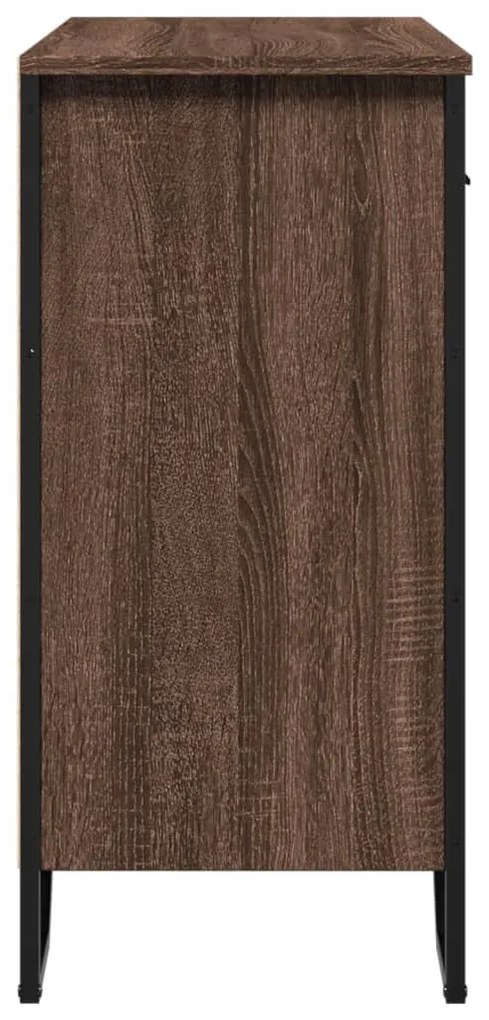 barna tölgy színű szerelt fa tálalószekrény 79,5x35,5x74,5 cm