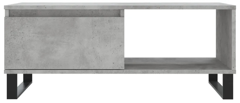 Betonszürke szerelt fa dohányzóasztal 90x50x36,5 cm