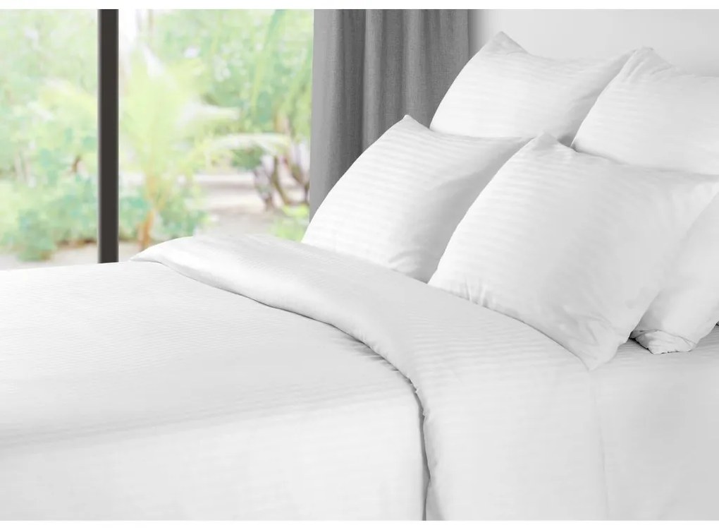 JASMINE mikroszálas szállodai ágyneműhuzat, fehér – 2 cm-es csíkos Ágyneműhuzat mérete: 70 x 90 cm | 140 x 200 cm