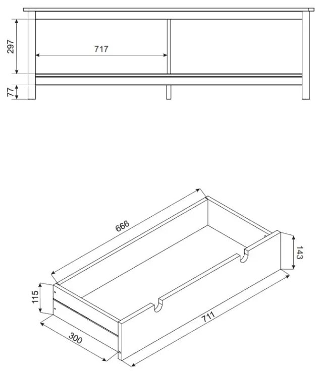 Bruna szürke fa TV-állvány - Marckeric