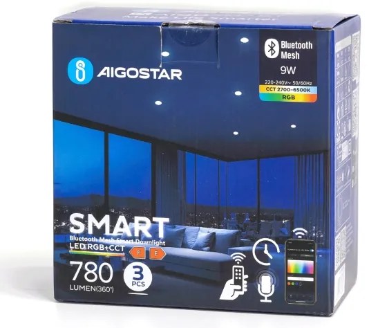 Aigostar-KÉSZLET 3x LED RGBW Dimmelhető függesztett mennyezeti lámpa MESH 9W/230V 2700K-6500K átm. 14,5cm