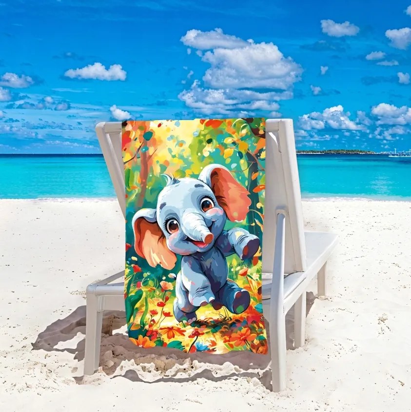 Strandtörölköző FANTEO 100x180 cm színes, 100% mikroszálas