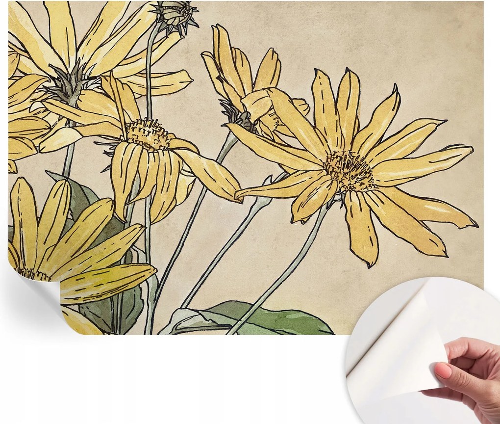 Öntapadós fotótapéta Konyha Mosható Virágok akvarell 312x219 cm