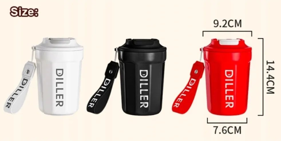 Diller termobögre 0,46 l rozsdamentes acél fehér