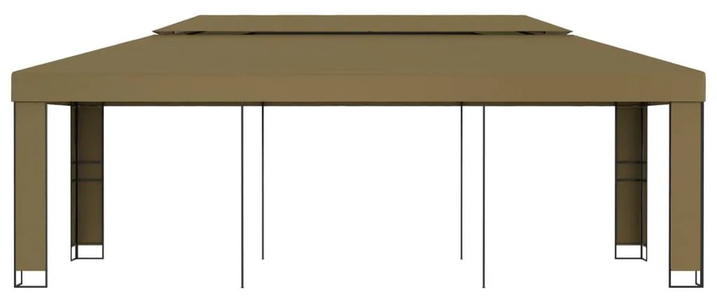 tópszínű dupla tetős pavilon 3 x 6 m 180 g/m²