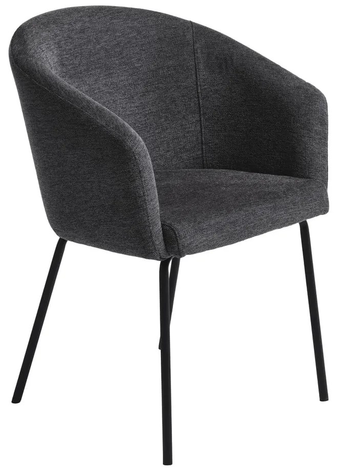 Sötétszürke kárpitozott karfás étkezőfotel Easton – Unique Furniture