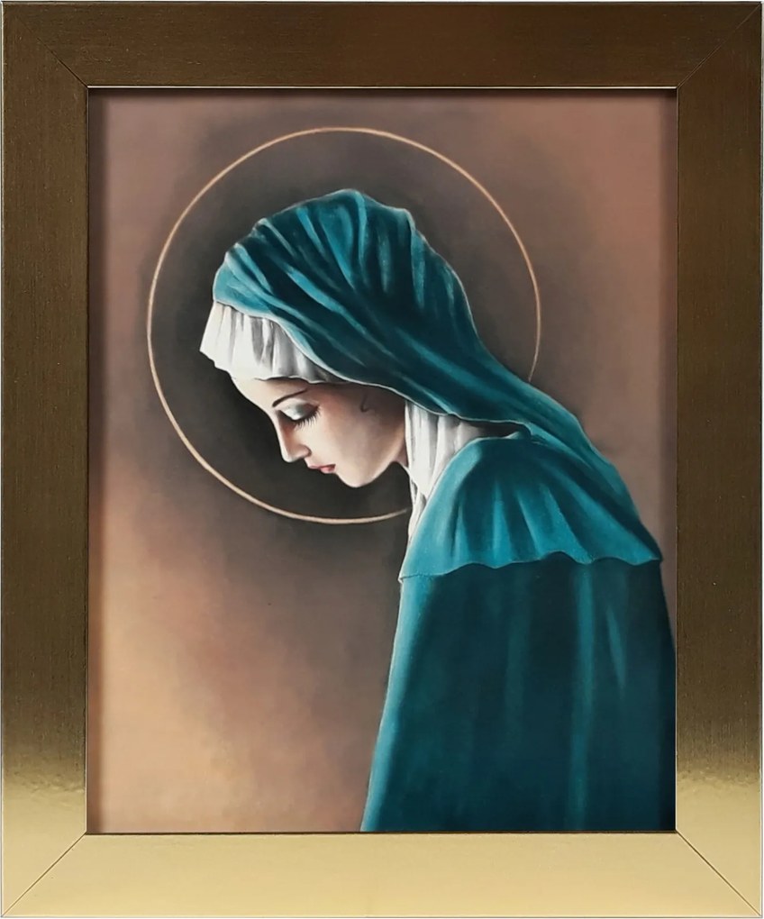 Vászonkép 30x25 Mária Szűz Mária Arany Keret