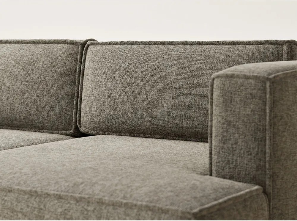 Barna zsenília kinyitható-tárolóhelyes sarokkanapé (jobb oldali-heverő résszel) Velto – Maison de Rêve