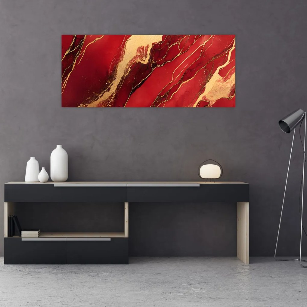 Kép - Vörös-arany márvány (120x50 cm)