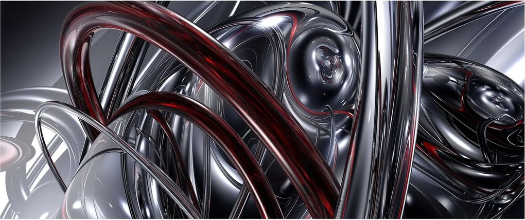 Szürke absztrakció kép (120x50 cm)