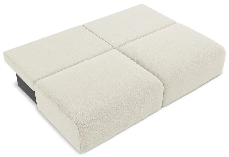 Krémszínű kinyitható-tárolóhelyes kanapé 216 cm Kalena – Makamii