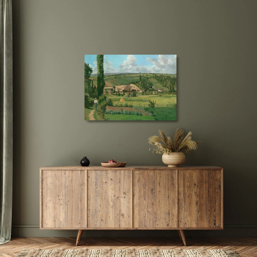 Üveg kép - Camille Pissarro, Landscape at Les Pâtis, Pontoise, reprodukciók (70x50 cm)