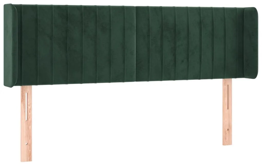 sötétzöld bársony LED-es fejtámla 147 x 16 x 78/88 cm