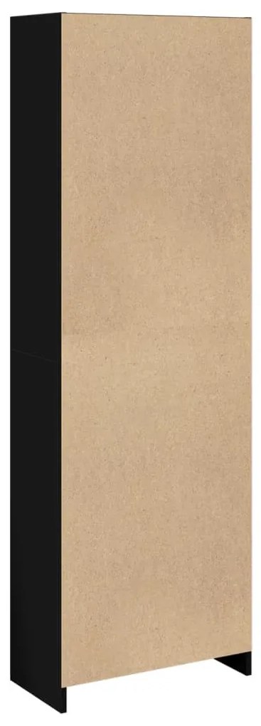 fekete szerelt fa könyvszekrény 57 x 28,5 x 174 cm