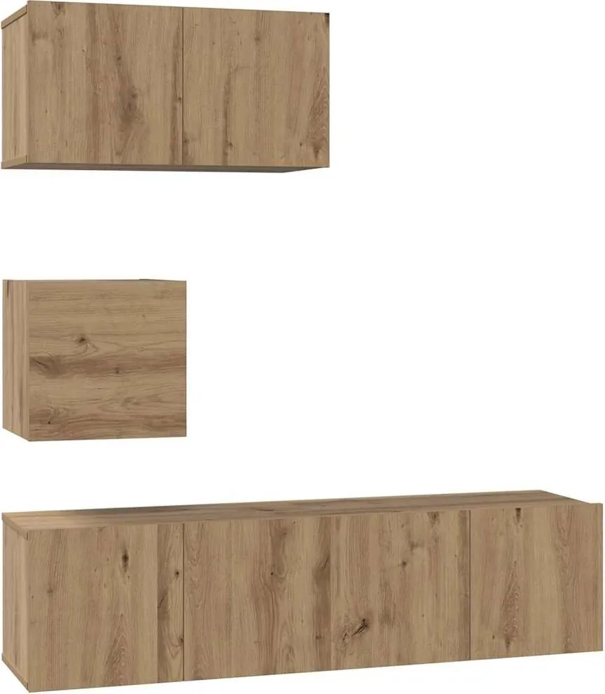vidaXL TV szekrény garnitúra 4 pcs Artisan tölgy Faanyag