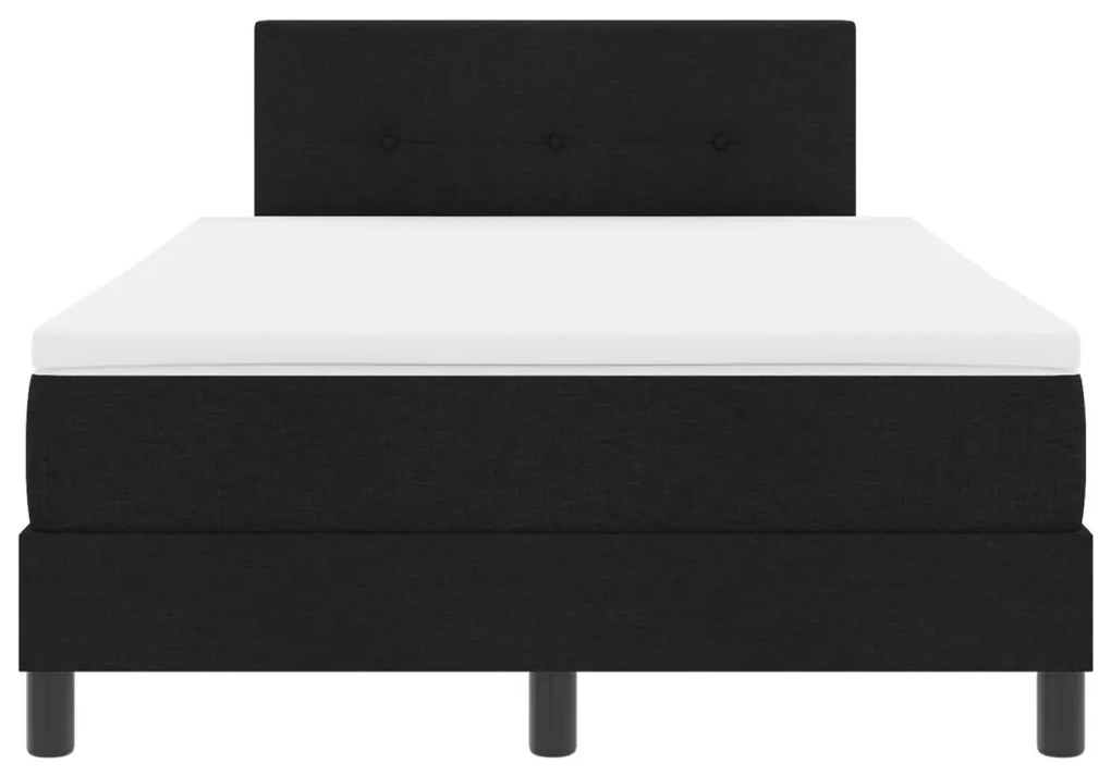 Box Spring ágy matraccal fekete 120x190 cm szövet