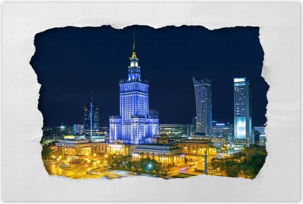 Poszterek 90x60 Varsó éjszaka Palota