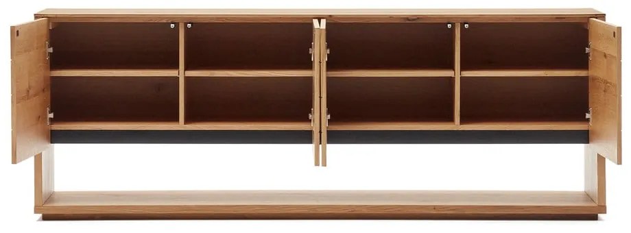 Natúr színű alacsony komód tölgyfa dekorral 200x74 cm Alguema – Kave Home
