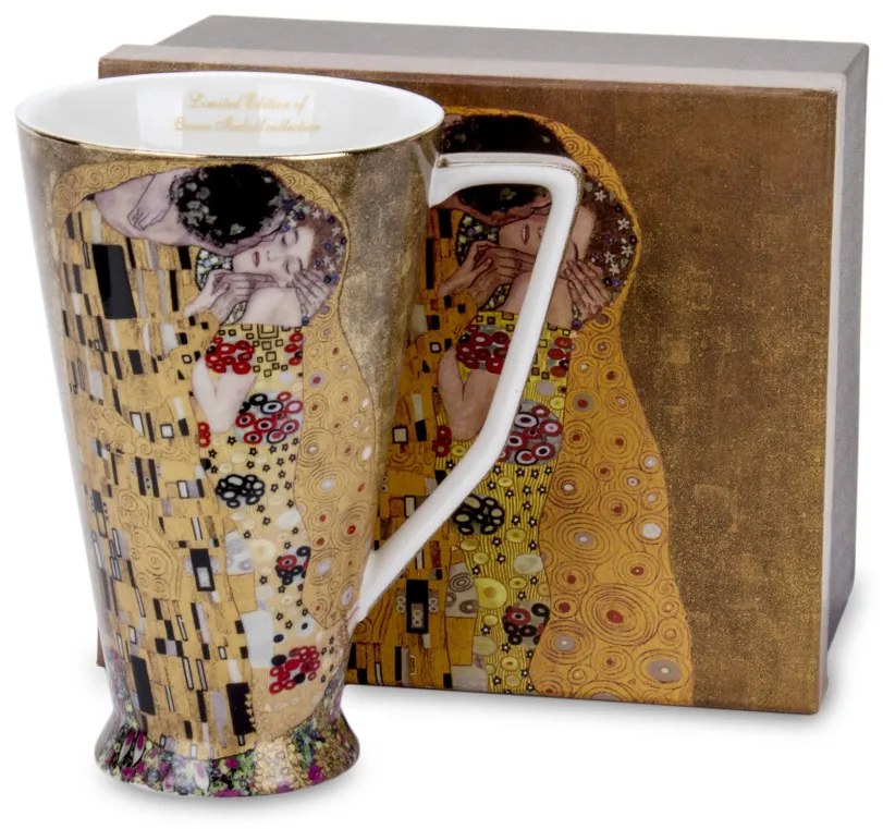 Porcelán bögre többszínű 15x12,5x9,5cm Klimt: A csók