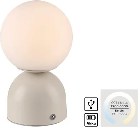 Schöner Wohnen 19218-39 - LED fényerőszabályzós asztali lámpa RUDI LED/1,2W/5V szürke