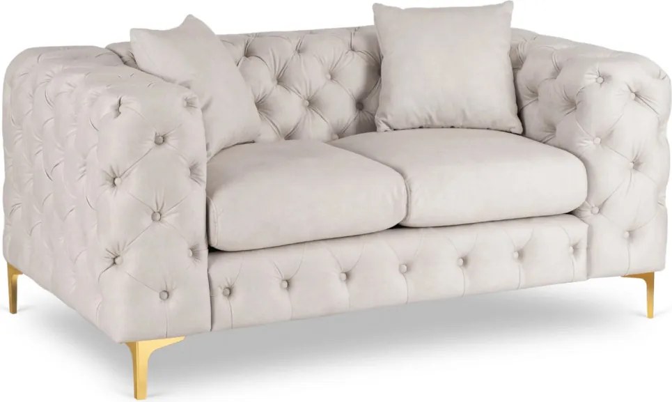 Sofa SORRENTO 2S Dwuosobowa Kremowa Welurowa