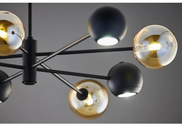 Jupiter 1994 - Csillár rúdon MOKA 4xGU10/10W/230V + 4xG9/10W/230V fekete/bézs