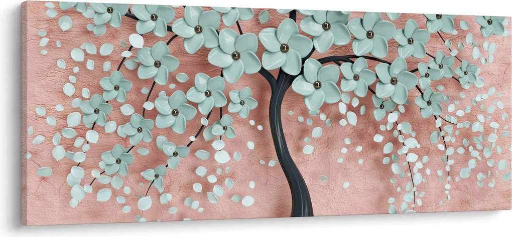 Kép - Pasztell kék virágok (120x50 cm)