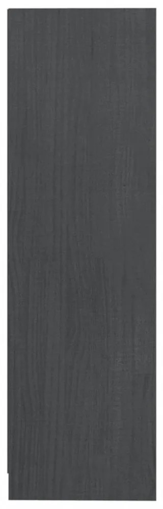 szürke tömör fenyőfa könyvszekrény 70 x 33 x 110 cm
