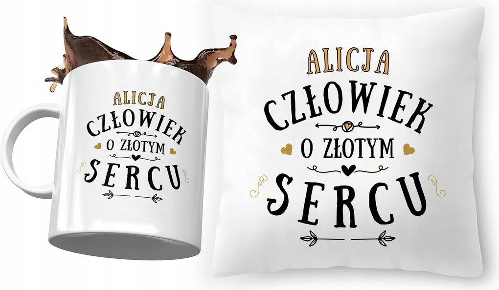 Alice párna ajándék bögre szett fényképes nyomtatással